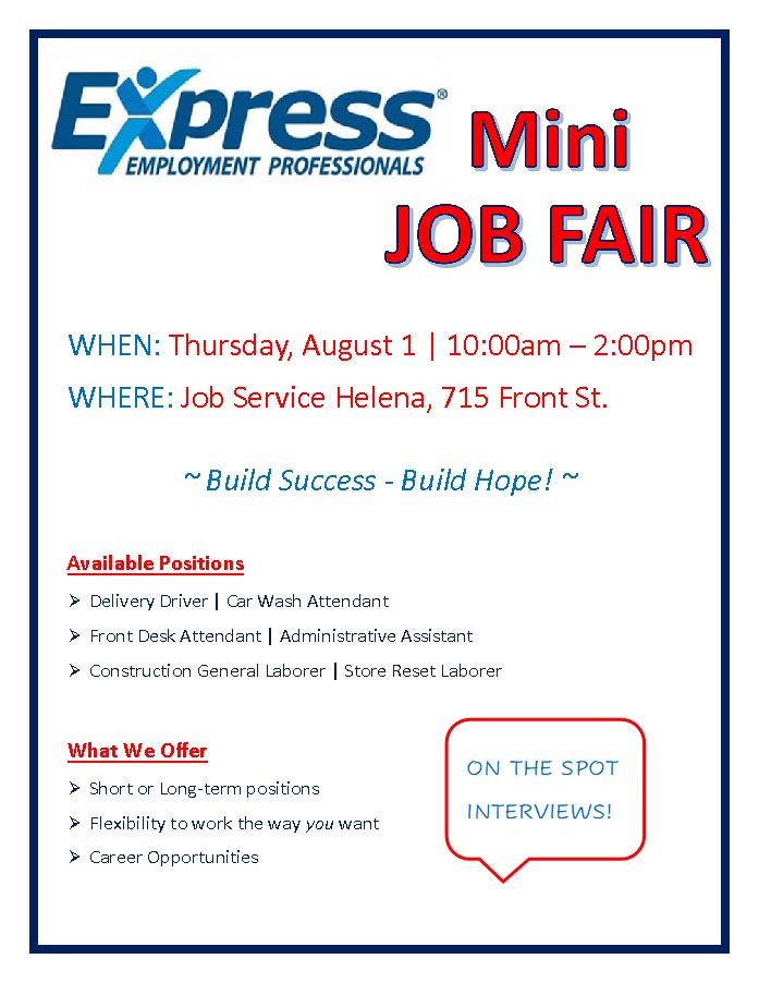 Helena - Express Employment Professionals Mini Job Fair