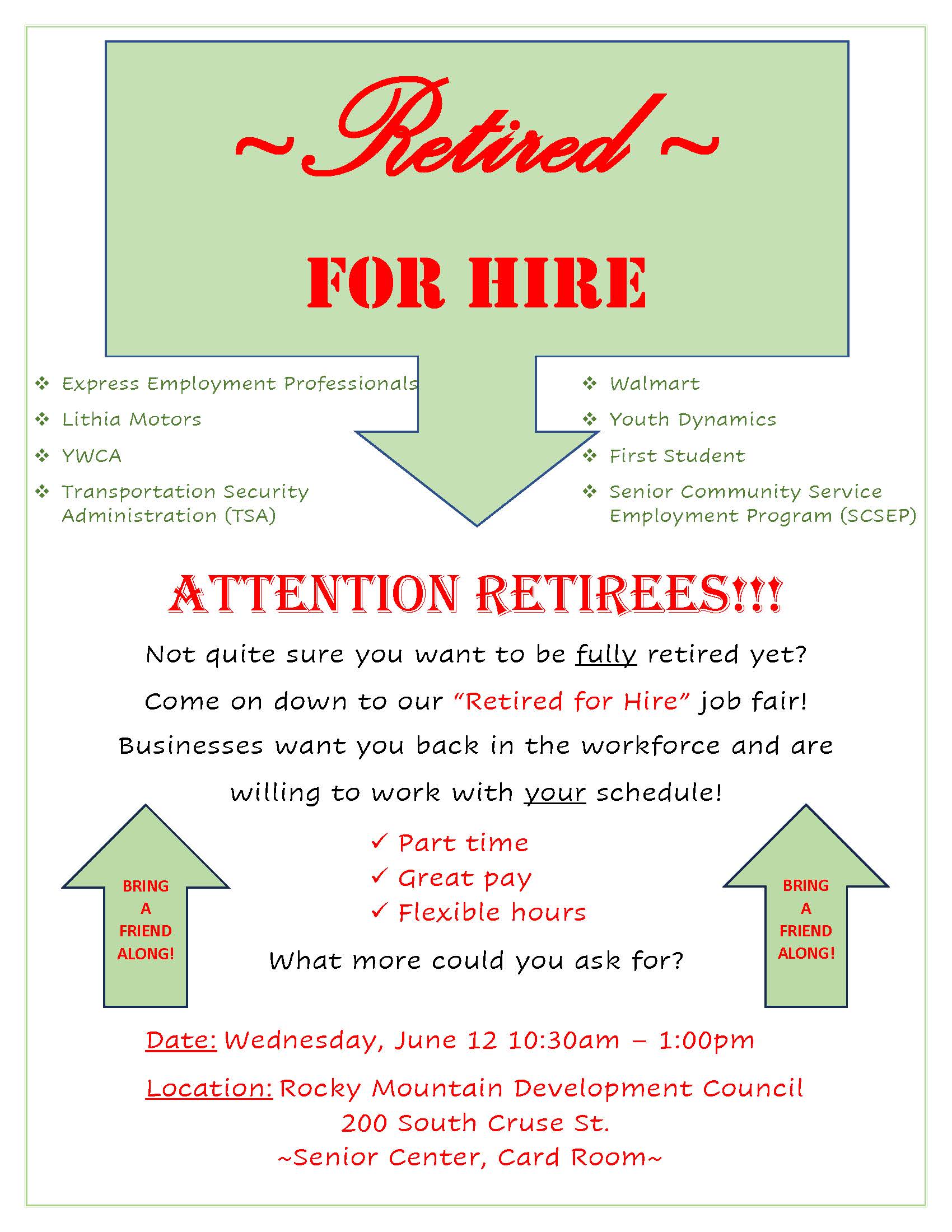 Helena - Retired for Hire Mini Job Fair