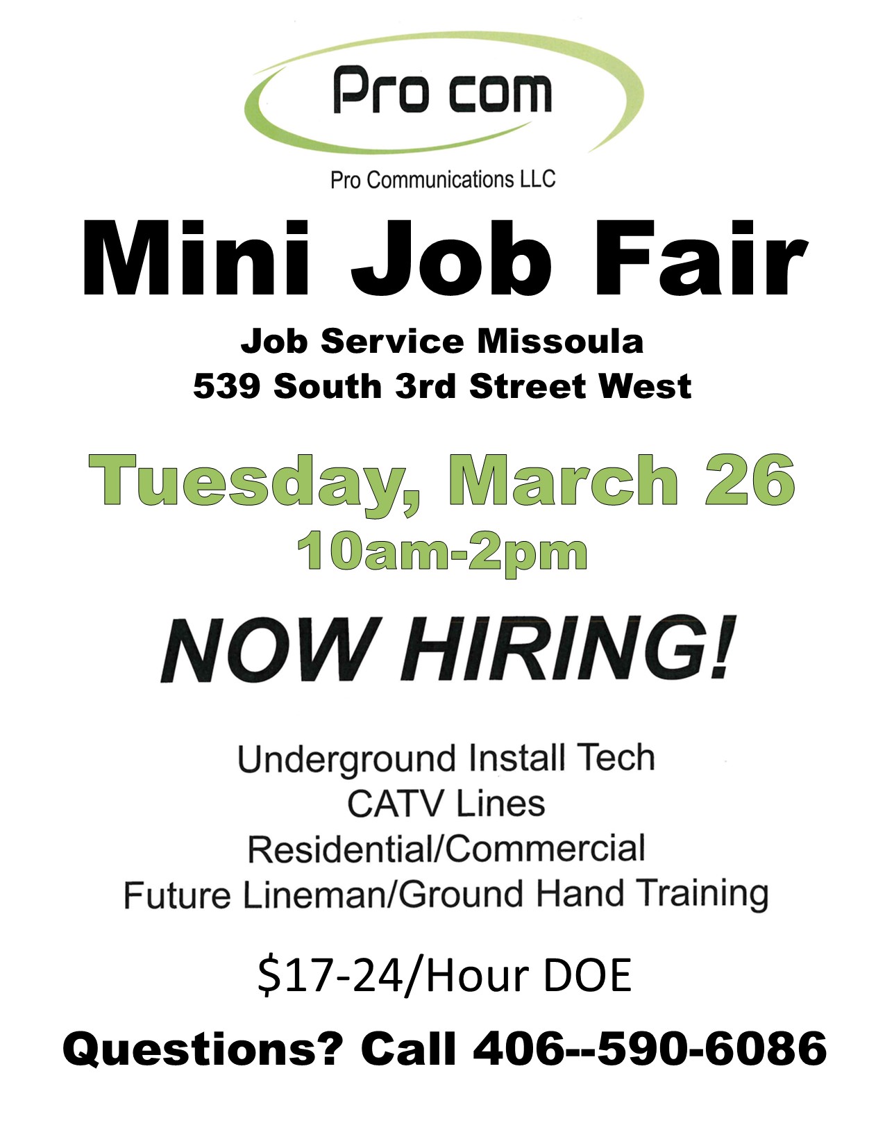 Missoula Pro Com Mini Job Fair